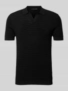 Drykorn Slim Fit Poloshirt mit Strukturmuster Modell 'Braian' in Black...