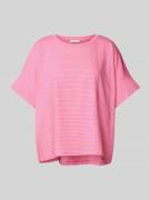 Tom Tailor T-Shirt mit Streifenmuster in Pink, Größe S