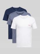HUGO T-Shirt mit Label-Print im 3er-Pack in Jeansblau, Größe S