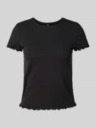 Vero Moda T-Shirt mit Wellensaum Modell 'BARBARA' in Black, Größe S