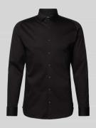 Desoto Slim Fit Business-Hemd mit Kentkragen in Black, Größe S