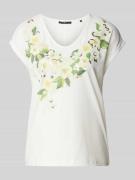 Zero T-Shirt mit floralem Print in Offwhite, Größe 38