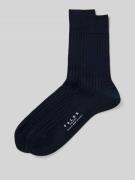 Falke Socken mit Label-Print Modell 'MILANO' in Marine, Größe 39/40