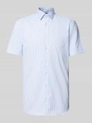 Jake*s Slim Fit Business-Hemd mit Streifenmuster in Bleu, Größe 37/38