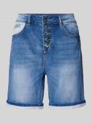 Blue Monkey Straight Leg Jeansshorts mit Kontrastbesatz Modell 'ALEXIS...