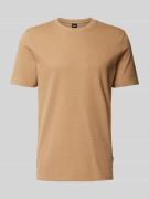BOSS T-Shirt in unifarbenem Design Modell 'TIBURT' in Beige, Größe S