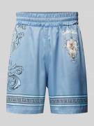 CARLO COLUCCI Regular Fit Shorts mit Motiv- und Label-Print in Hellgra...