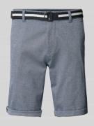 Tom Tailor Slim Fit Chino-Shorts mit Gürtel in Marine, Größe 30