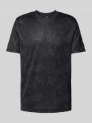 Christian Berg Men T-Shirt mit Allover-Muster in Black, Größe 3XL