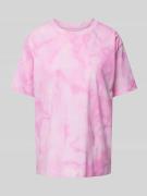 Jake*s Casual T-Shirt im Batik-Look in Pink, Größe XS