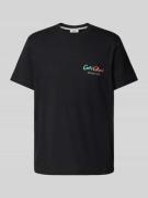 CARLO COLUCCI T-Shirt mit Label-Print in Black, Größe S