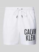 Calvin Klein Underwear Badehose mit Label-Print in Weiss, Größe S