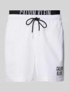 Calvin Klein Underwear Badehose mit Label-Print in Weiss, Größe S