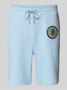 CARLO COLUCCI Regular Fit Shorts mit Label-Patch in Hellblau, Größe S