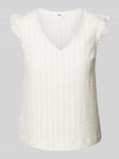 Object Blusenshirt mit V-Ausschnitt Modell 'AMANDA' in Offwhite, Größe...