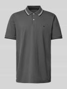 Fynch-Hatton Regular Fit Poloshirt mit Kontraststreifen in Anthrazit, ...