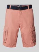 Petrol Regular Fit Cargoshorts mit Gürtel in Rot, Größe S