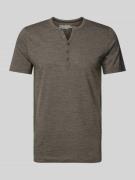 MCNEAL T-Shirt mit kurzer Knopfleiste in Dunkelgrau, Größe S