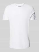 MCNEAL T-Shirt mit geripptem Rundhalsausschnitt in Weiss, Größe S