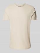 MCNEAL T-Shirt mit geripptem Rundhalsausschnitt in Beige, Größe S
