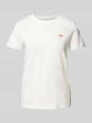 ICHI T-Shirt mit Motiv-Stitching Modell 'CAMINO' in Offwhite, Größe XS
