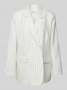 Gestuz Blazer aus Lyocell-Leinen-Mix mit Streifenmuster in Offwhite, G...