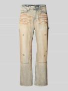 REVIEW Regular Fit Jeans im Used-Look in Beige, Größe 28