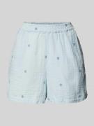 Pieces High Waist Shorts mit elastischem Bund Modell 'MAYA' in Hellbla...