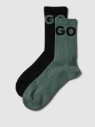 HUGO Socken mit Label-Print im 2er-Pack in Oliv, Größe 39/42