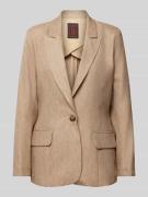 Stefanel Blazer mit Reverskragen und Pattentaschen in Beige, Größe 38