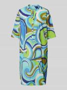 Emily Van den Bergh Knielanges Kleid mit Allover-Print in Blau, Größe ...