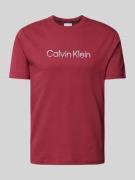 CK Calvin Klein T-Shirt mit Label-Print in Bordeaux, Größe S