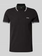 BOSS Green Slim Fit Poloshirt mit Label-Print Modell 'Paul' in Black, ...