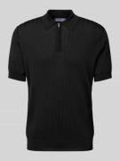 Mango Poloshirt mit Streifenmuster in Black, Größe L