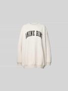 Anine Bing Oversized Sweatshirt mit Label-Print in Weiss, Größe M