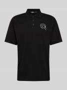 Karl Lagerfeld Poloshirt mit Logo-Print in BLACK, Größe L