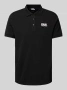 Karl Lagerfeld Poloshirt mit Logo-Print in Black, Größe L