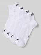 Puma Socken mit Label-Schriftzug im 4er-Pack in Weiss, Größe 39-42