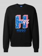 Hugo Blue Sweatshirt mit Motiv-Print Modell 'Neasyo' in Black, Größe L