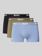 BOSS Trunks mit elastischem Label-Bund im 3er-Pack in Oliv, Größe M