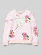 Guess Sweatshirt mit Label-Print in Rosa, Größe 122