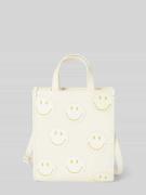 Seidenfelt Handtasche mit Label-Patches Modell 'CHANGING FACES' in Wei...