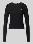 HUGO Strickpullover mit Label-Stitching Modell 'Scallia' in Black, Grö...