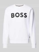 BOSS Sweatshirt mit Label-Print Modell 'Soleri' in Weiss, Größe L