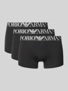 Emporio Armani Trunks mit Logo-Bund im 3er-Pack in Black, Größe L