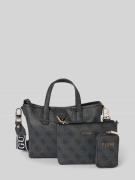 Guess Handtasche mit Label-Details Modell 'LATONA' in Anthrazit Melang...