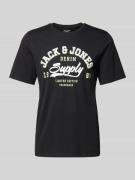 Jack & Jones T-Shirt mit Label-Print in Black, Größe L