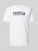 Tommy Jeans T-Shirt mit Label-Print in Weiss, Größe XL