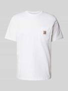 Carhartt Work In Progress T-Shirt mit Label-Patch Modell 'POCKET' in W...