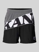 KARL KANI Regular Fit Shorts mit Label-Stitching in Black, Größe XL